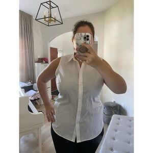 Lauren Ralph Lauren Women Shirt Top 100% Cotton Size 16